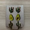 Valeria'S Boutique Avocado And Cactus 3 Piece Earrings Set