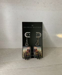 Valeria'S Boutique Desert Cactus Earrings