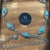 Valeria'S Boutique TC16 Rhombus Turquoise Concho Chain Belt