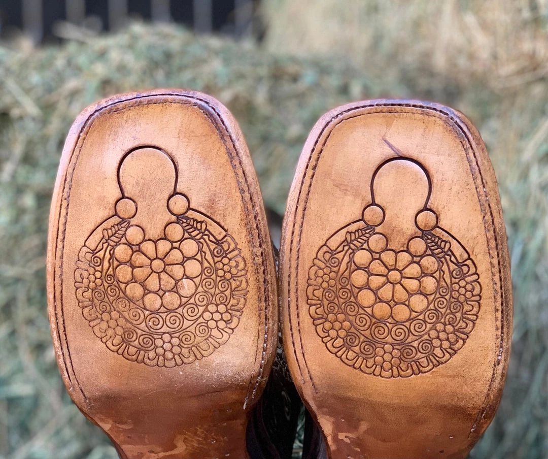 Valeria'S Boutique New Arrivals Arracada Jerezana Embroidered Western Boots (Cincelada) - Brown 5 Valeria'S Boutique New Arrivals Arracada Jerezana Embroidered Western Boots (Cincelada) - Brown