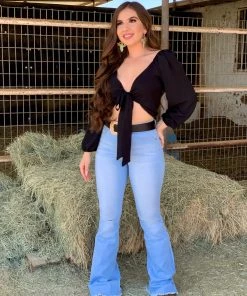 Valeria'S Boutique Marisol Tie Top (Black) New Arrivals