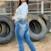 Valeria'S Boutique Niña Soñadora Mid Rise Bling Bootcut Jeans