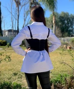 Valeria'S Boutique New Arrivals Roxy Bustier Chain Top (Black)