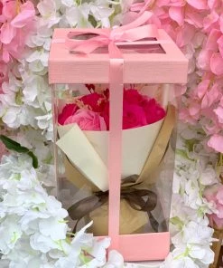 Valeria'S Boutique Birthday / Anniversary Gifts Rose Bouquet In A Box (Pink)