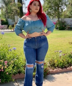 Valeria'S Boutique New Arrivals Glenda Mid Sleeve Top (Teal)