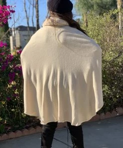 Valeria'S Boutique New Arrivals Margaret Fur Poncho (Ivory)