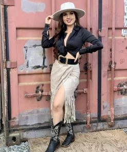 Valeria'S Boutique New Arrivals Jessie Fringe Skirt