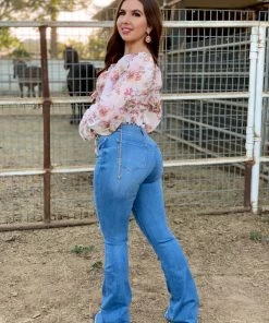 Valeria'S Boutique Rita High Rise Flare Jeans (Light) New Arrivals
