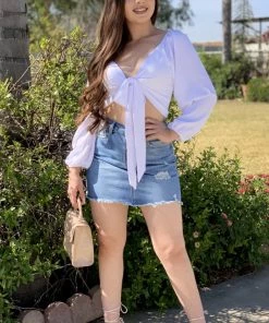 Valeria'S Boutique Elena Mid Rise Denim Mini Skirt