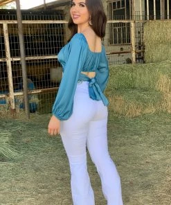 Valeria'S Boutique Regina High Rise Flare Jeans (White)