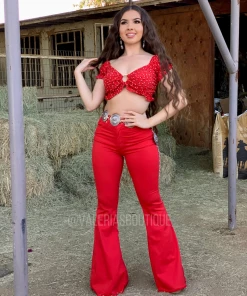 Valeria'S Boutique Emily Top (Red) COLORES Collection