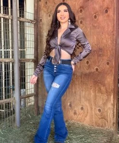 Valeria'S Boutique Sophia Satin Bodysuit (Silver Brown) New Arrivals