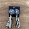 Valeria'S Boutique New Arrivals Concho Fringe Earrings (Ivory)