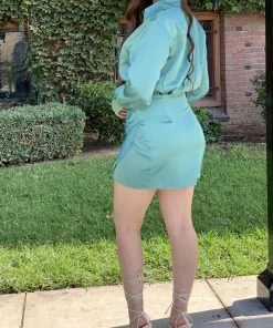 Valeria'S Boutique New Arrivals Esmeralda Satin Mini Dress