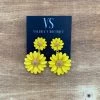 Valeria'S Boutique Hawaii Flower Earrings (Yellow)