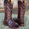 Valeria'S Boutique New Arrivals Pirarucu Fish Embroidered Western Boots (Floral)