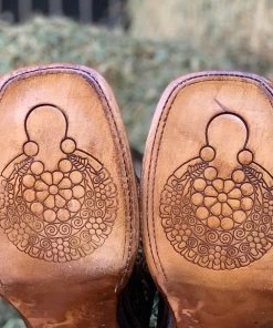 Valeria'S Boutique Arracada Jerezana Embroidered Western Boots (Crocodile) - Brown New Arrivals