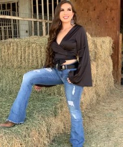 Valeria'S Boutique Rocio High Rise Flare Jeans (Light) (Eco-Friendly) New Arrivals