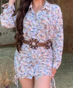 Valeria'S Boutique Vaquera Bling Leather Belt #1 Rodeo Collection