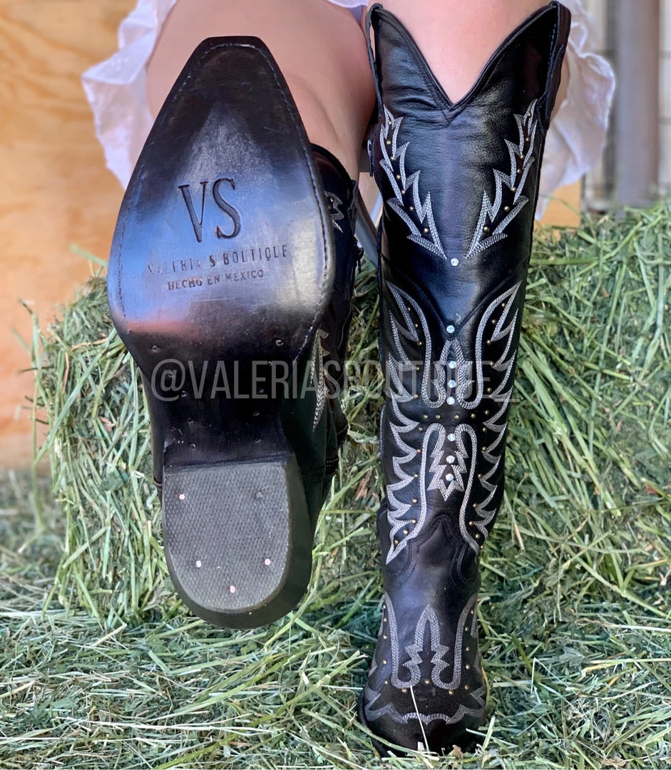Valeria'S Boutique Valeria’S Boutique Tall Western Boots (Black) 4 Valeria'S Boutique Valeria’S Boutique Tall Western Boots (Black)