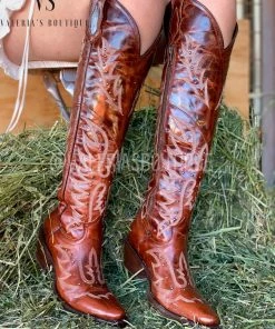 Valeria'S Boutique Valeria’S Boutique Tall Western Boots (Cognac)