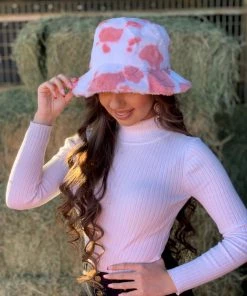 Valeria'S Boutique Cowprint Bucket Hat (Duvalin - Pink)