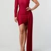 Valeria'S Boutique New Arrivals Gema Side Train Mini Dress (Red)