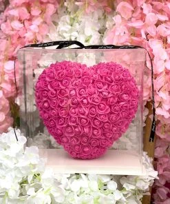 Valeria'S Boutique Birthday / Anniversary Gifts Rose Heart (Dark Pink)