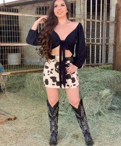 Valeria'S Boutique Marisol Tie Top (Black) New Arrivals