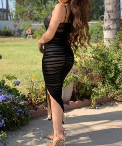 Valeria'S Boutique Kenya Mesh Midi Dress (Black) New Arrivals