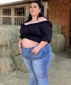 Valeria'S Boutique New Arrivals Glenda Mid Sleeve Top (Black)