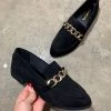 Valeria'S Boutique Black Suede Flats