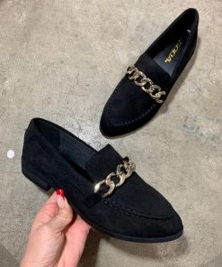 Valeria'S Boutique Black Suede Flats