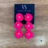 Valeria'S Boutique COLORES Collection Hawaii Flower Waterfall Earrings (Pink)