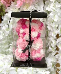 Valeria'S Boutique Rose Teddy Bears (Dark Pink)