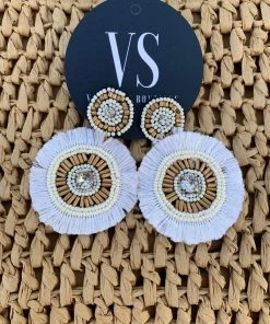 Valeria'S Boutique White Sand Beach Earrings Summer / Beach
