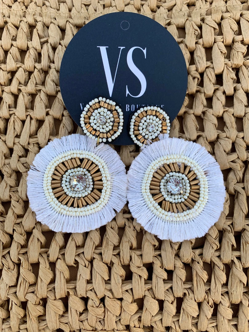 Valeria'S Boutique White Sand Beach Earrings Summer / Beach 3 Valeria'S Boutique White Sand Beach Earrings Summer / Beach