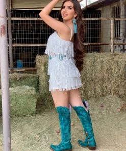 Valeria'S Boutique Let’s Rodeo Fringe Top (White)