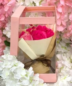 Valeria'S Boutique Birthday / Anniversary Gifts Rose Bouquet In A Box (Pink)