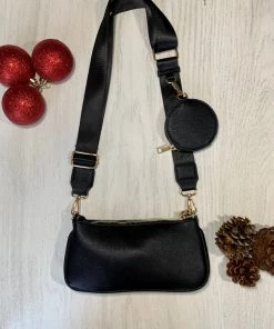 Valeria'S Boutique New Arrivals Crossbody Bag With Coin Purse (Black)