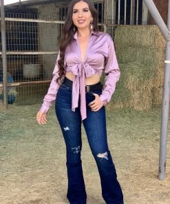 Valeria'S Boutique Rita High Rise Flare Jeans (Extra Dark)