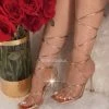 Valeria'S Boutique She's A Statement Square Toe Lace Up Heels (Rose Gold) New Arrivals