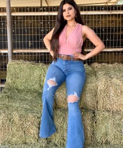 Valeria'S Boutique Rosabella Distressed High Rise Flare Jeans (Light) New Arrivals 15 Valeria'S Boutique Rosabella Distressed High Rise Flare Jeans (Light) New Arrivals