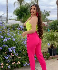 Valeria'S Boutique Sophia Pants (Pink) COLORES Collection