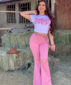 Valeria'S Boutique "Howdy" Cowprint T-Shirt COLORES Collection