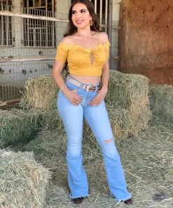 Valeria'S Boutique New Arrivals Rosalia High Rise Flare Jeans (Extra Light) - Short Length 32