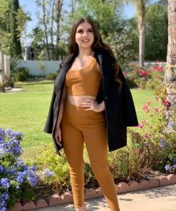 Valeria'S Boutique Briana Pant Set (Cognac) New Arrivals