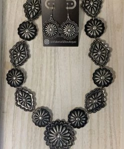 Valeria'S Boutique Concho Necklace & Earrings Set New Arrivals