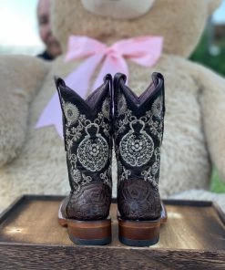 Valeria'S Boutique Baby Girl Arracada Jerezana Embroidered Western Boots (Cincelada)