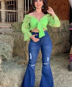 Valeria'S Boutique Karol Crochet Top (Lime)